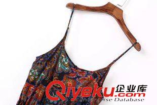 H$M家 BBB5620    15新款歐美風(fēng)復(fù)古印花性感吊帶顯瘦闊腿連體短褲 女原始圖片3