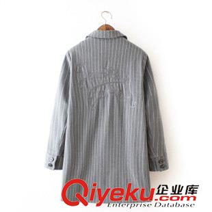 14號新款 WAAA00913    2015秋冬新款歐美字母刺繡印花毛呢豎條紋西服 女