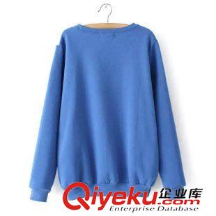 4號新款 KFD5904   15新款歐美風小清新彩虹貓拼接圓領長袖抓絨衛衣 女原始圖片3