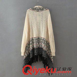4號新款 PZD5904   15秋季新款歐美風(fēng)民族風(fēng)幾何鉤花流蘇不規(guī)則針織衫女原始圖片2