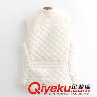 31號新款 XJG0831   15秋冬新款歐美風時尚立領無袖夾棉拉鏈馬夾 女原始圖片3