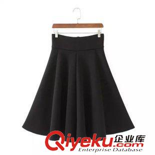 30號新款 DZC5831    15秋冬新款歐美簡約設計優雅高腰A字大擺半身裙 女原始圖片2