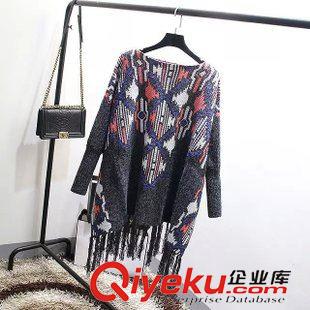26號新款 XYLG5826    15新款歐美風蝙蝠袖下擺流蘇圓領長袖寬松款女式毛衣原始圖片3