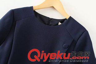 22號新款 JE0822  15新款 歐美風側(cè)排扣裝飾圓領(lǐng)短袖修身連體褲 女連體短褲原始圖片3