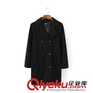 22號新款 XCG0822  15秋冬新款歐美風top西裝領中長款雙排扣休閑風衣外套原始圖片2