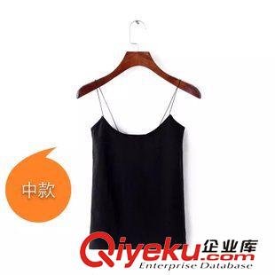 22號新款 D15B0822    15新款歐美風(fēng)細(xì)皮筋修身性感吊帶中款小背心 女原始圖片2