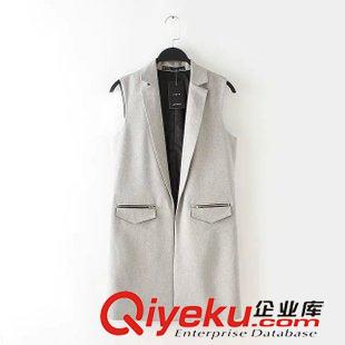 20號新款 LXC0820   15新款韓版V領(lǐng)條紋邊單排扣修身中長款毛衣外套 女
