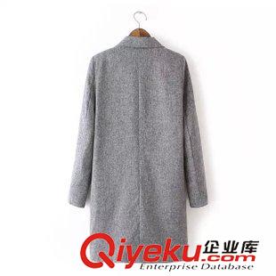 12號(hào)新款 HCF5812    15新款歐美風(fēng)時(shí)尚翻領(lǐng)長(zhǎng)袖大碼中長(zhǎng)款大衣外套女原始圖片3