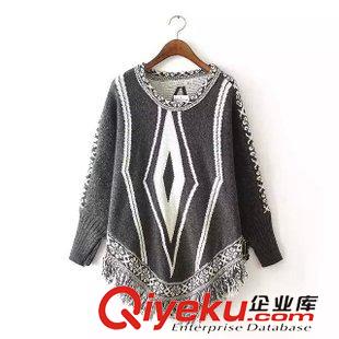12號新款 XYLE0812   15新款歐美風(fēng)時尚豹紋迷彩印花圓領(lǐng)長袖套頭毛衣 女
