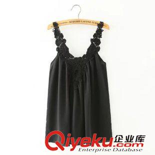 12號新款 baiB8812    15新款歐美風(fēng)蕾絲花邊吊帶無袖雪紡背心  女原始圖片2
