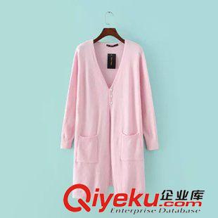 12號新款 FHE0812     15秋冬新款歐美風時尚V領長袖三扣開衫女式毛衣原始圖片2