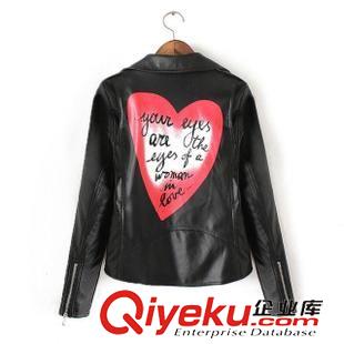 8號新款 PII5808   15新款歐美風楊穎同款愛心字母印花女式機車皮衣外套原始圖片2
