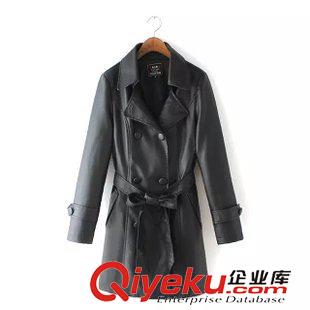 8號(hào)新款 HCAA0808    15新款歐美風(fēng)大翻領(lǐng)肩章系腰帶雙排扣休閑女式風(fēng)衣