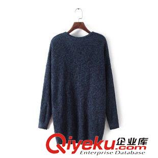 27號新款 AFF0731   15新款歐美風時尚大兩側(cè)口袋休閑長袖寬松女式毛衣外套原始圖片2