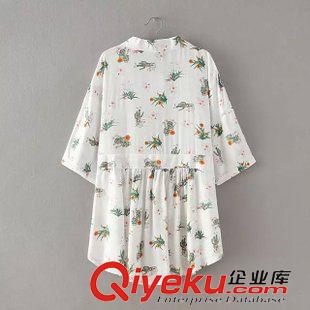 13號(hào)新款 MK2D0712   2015夏季新款歐美風(fēng)水草印花系腰帶和服浴袍 女原始圖片2