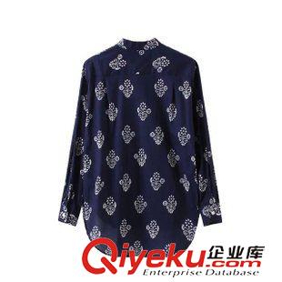 7號(hào)新款 AEC5707  15新款歐美時(shí)尚優(yōu)雅氣質(zhì)寬松大碼青花瓷復(fù)古印花襯衫女原始圖片2