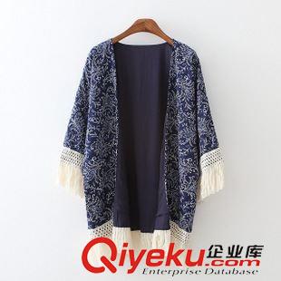 16號新款 WUC00620 2015夏新款寬松中長款印花超薄防曬衫日系和服 女