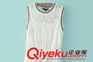 31號(hào)新款 NE0531    15新款歐美風(fēng)全蕾絲拼接條紋邊圓領(lǐng)無(wú)袖蕾絲鉤花連衣裙原始圖片3