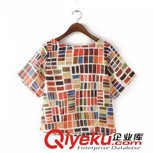 25號新款 AD1D0527   2015歐美新款蝙蝠袖V領印花流蘇和服連體褲 女