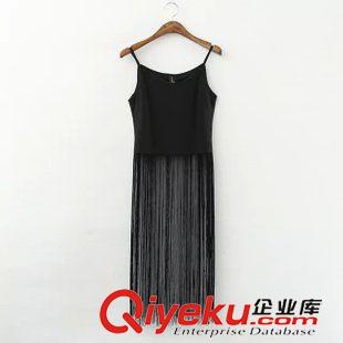 25號新款 NG1F0527     2015新款歐美風流蘇吊帶上衣+流蘇半身裙兩件套女原始圖片3