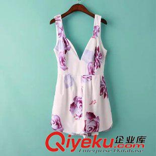 21號新款 NXD5525   2015夏季新款歐美dp性感印花吊帶連體短褲 女