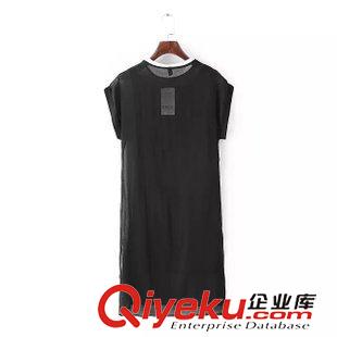 21號新款 IKD5525     2015夏季新款韓版美女貼補兩件套圓領短袖連衣裙 女原始圖片2