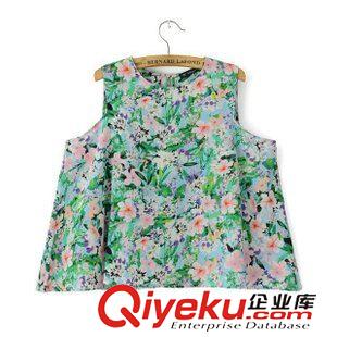 22號新款 LAaB5422   2015新款歐美時尚狗頭圖案露臍短款圓領短袖女式T恤