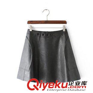21號新款 NG1C0421     歐美時尚皮圈掛脖個性露背A字裙 小清新文藝連衣裙