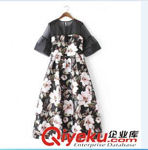 21號新款 GE0421    2014春季新款歐美風(fēng)寬松百搭幾何圖案印花苧麻中袖襯衫