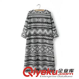 20號新款 KAC5420     2015新款歐美風時尚波浪條紋圖案女式長袖外套開衫原始圖片2
