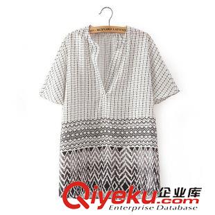 19號新款 HCD50420   2015夏新款歐美時尚寬松加大碼國旗印花連衣裙 女