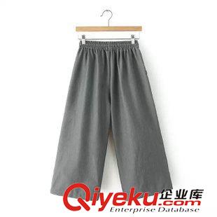 17號(hào)新款 SF1C50418    2015夏新款韓國(guó)東大門代購(gòu)款七分松緊闊腿褲 女原始圖片3