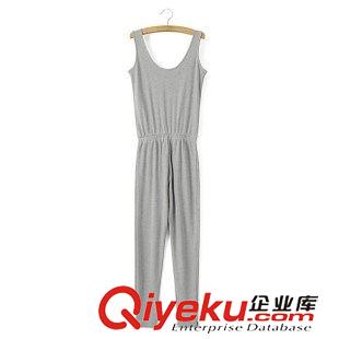 18號新款 KqE2418   15新款歐美風螺紋背心松緊腰連體褲 修身顯瘦女連體褲原始圖片3