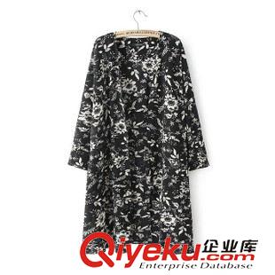 15號新款 AFE0415   2015歐美新款復(fù)古印花寬松開衫罩衫 長袖和服女外套原始圖片2
