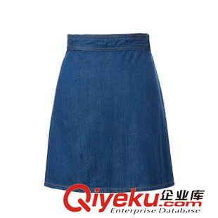14號新款 C5D0414     2015夏季新款歐美風(fēng)打結(jié)雙層牛仔高腰半身裙 女短裙原始圖片2