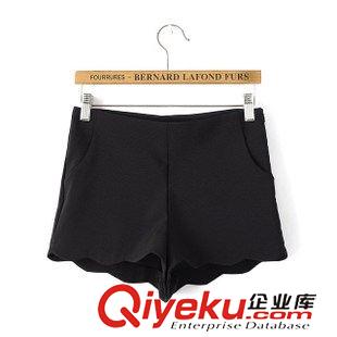 8號新款 KqC0408   歐美新款時(shí)尚百搭糖果色側(cè)拉鏈下擺波浪邊休閑短褲 女