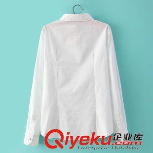 3號(hào)新款 baiC5403      2015新款歐美時(shí)尚翻領(lǐng)長(zhǎng)袖女式白色襯衫原始圖片2