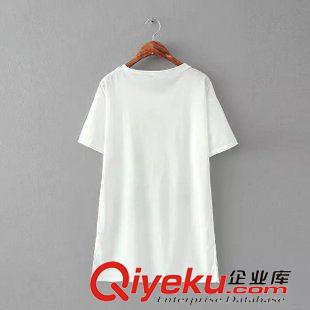 5號新款 DDB60407   2015夏新款歐美時(shí)尚小狗印花長款T恤 女原始圖片3