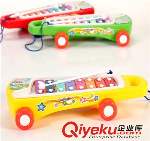 【樂器玩具】 兒童寶寶塑料八音拖拉車敲琴玩具 嬰幼教具