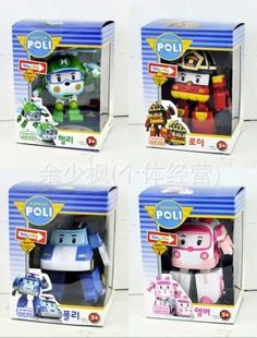 支持混批專區(qū) Robocar poli 韓國變形車泡麗救護隊交通救援隊模型 4款混裝