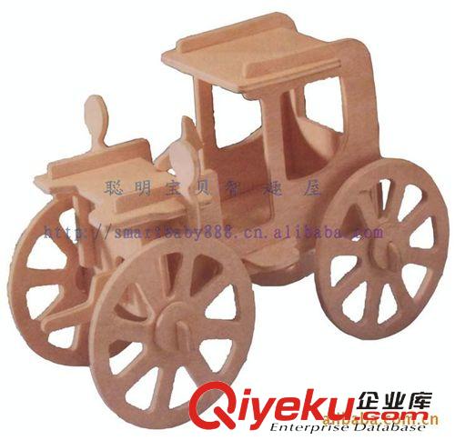 四聯木制拼圖／年貨專區 P004老爺車\四聯木制拼圖批發\仿真3D立體拼圖\花市年貨原始圖片2
