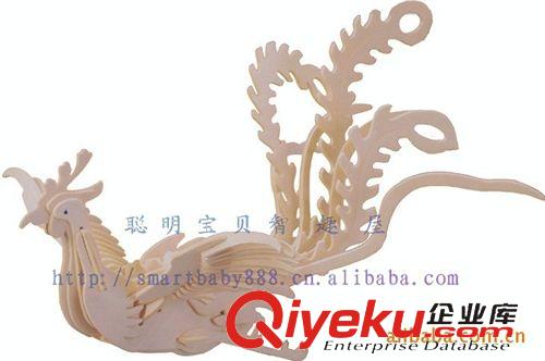 四聯木制拼圖／年貨專區 四聯木制拼圖批發\反復拼裝模型\家居擺件 擺設\鳳凰模型 M033原始圖片2