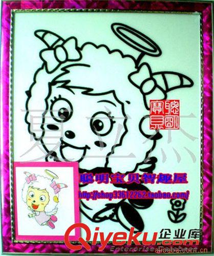 兒童繪畫手工類 供應(yīng)喜羊羊金粉畫6色,喜羊羊手工畫,幼兒園手工原始圖片2