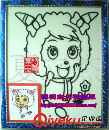 兒童繪畫手工類 供應(yīng)喜羊羊金粉畫6色,喜羊羊手工畫,幼兒園手工原始圖片3