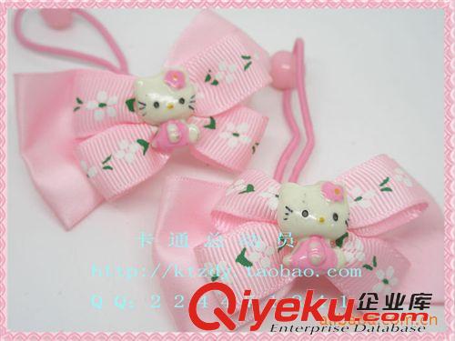 兒童發飾 小朋友生日禮物\雙層蝴蝶結HELLOKITTY頭繩\粉紅色系列飾品\禮品