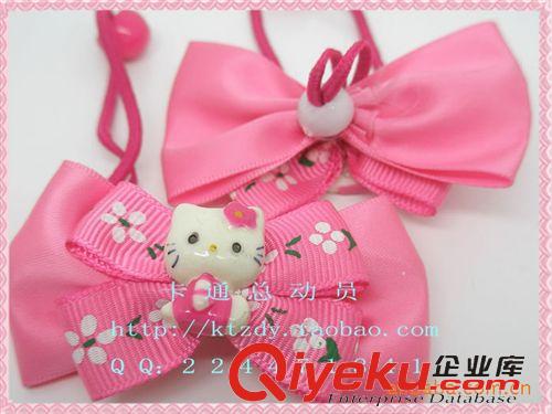 兒童發飾 小朋友生日禮物\雙層蝴蝶結HELLOKITTY頭繩\粉紅色系列飾品\禮品