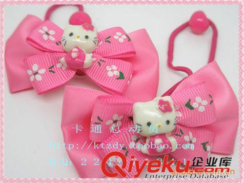 兒童發飾 小朋友生日禮物\雙層蝴蝶結HELLOKITTY頭繩\粉紅色系列飾品\禮品