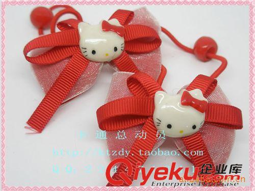 兒童發飾 小朋友生日禮物\雙層蝴蝶結HELLOKITTY頭繩\粉紅色系列飾品\禮品