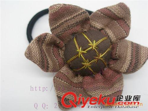 布藝頭飾 批發(fā)供應(yīng)花朵手工頭繩\廠家直銷(xiāo)\韓版發(fā)圈 發(fā)繩 頭飾低價(jià)批發(fā)原始圖片2