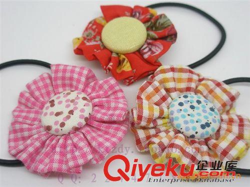 布藝頭飾 批發(fā)供應(yīng)花朵手工頭繩\廠家直銷(xiāo)\韓版發(fā)圈 發(fā)繩 頭飾低價(jià)批發(fā)